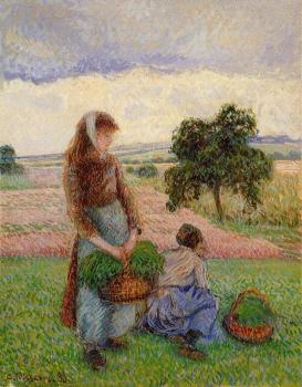 Camille Pissarro : Peasant Woman Carrying a Basket